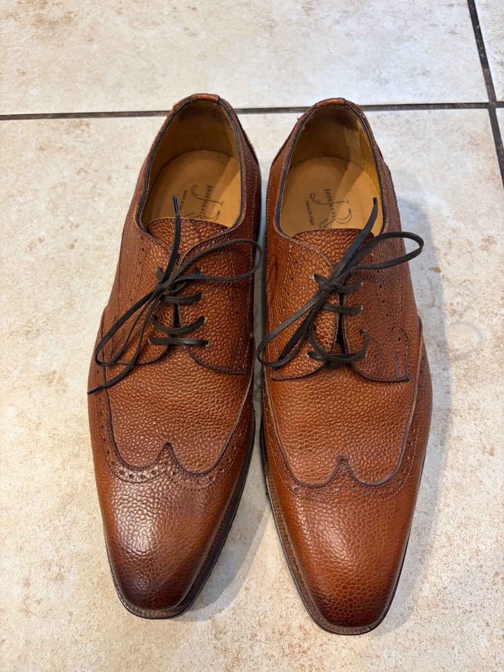 Men's Brown Leather Wingtip Dress Shoes